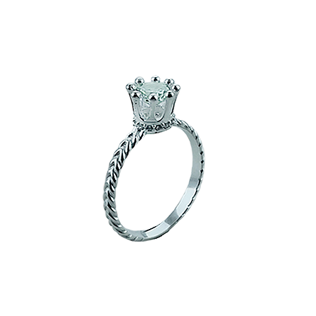 Anel em Prata 925 Solitário com Zircônia 8 Garras