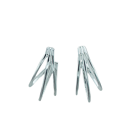 Brinco em Prata 925 Meia Argola Tripla