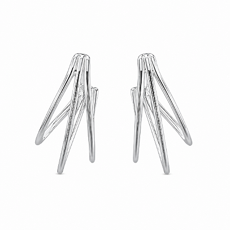 Brinco em Prata 925 Meia Argola Tripla