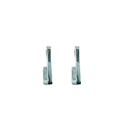 Brinco em Prata 925 Meia Argola Quadrada