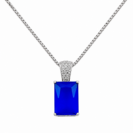 Gargantilha em Prata 925 com Zircônia Azul