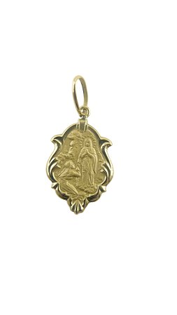 Pingente em Ouro 18k Ornato Nossa Senhora de Lourdes 22 mm