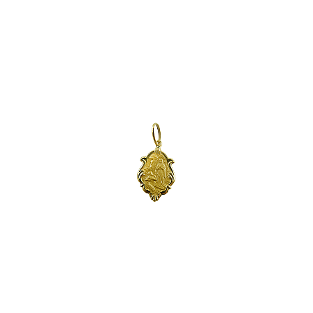 Pingente em Ouro 18k Nossa Senhora de Lourdes 12 mm
