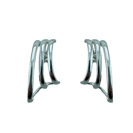 Brinco em Prata 925 3 fios vazado