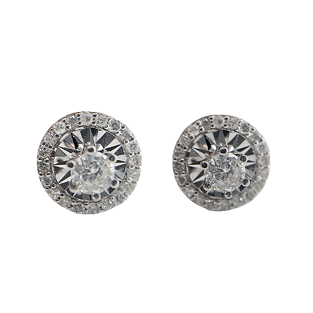 Brinco em Ouro Branco  18K Pizza