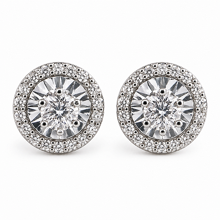 Brinco em Ouro Branco 18K Pizza
