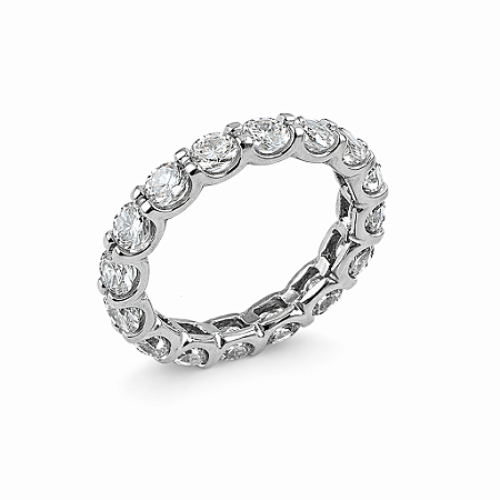 Anel em Ouro Branco 18K Volta inteira diamante