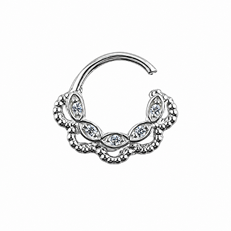 Piercing em Prata 925 Argola Flor