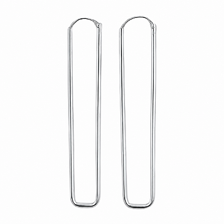 Argola em Prata 925 Retangular