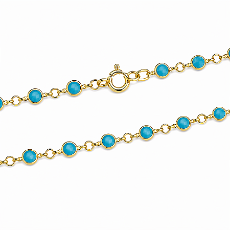 Gargantilha em Ouro 18K Bolinha 45 cm Turqueza