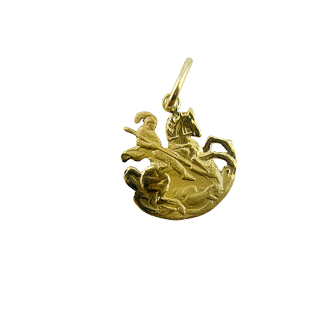 Pingente em Ouro 18k São Jorge Oco