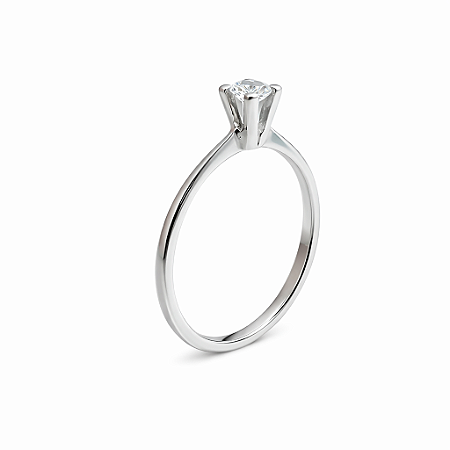 Anel em Prata 925 Solitário com Zirconia 4mm