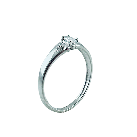 Anel em Prata 925 Formatura com Zirconia Oval Branca
