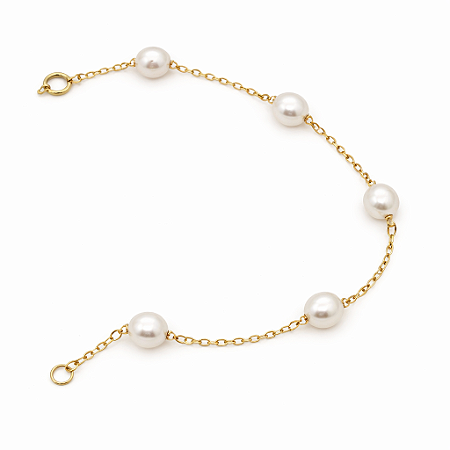Pulseira em Ouro 18K Perola 5.30 mm