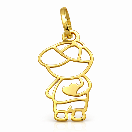 Pingente em Ouro 18k Menino com Coração