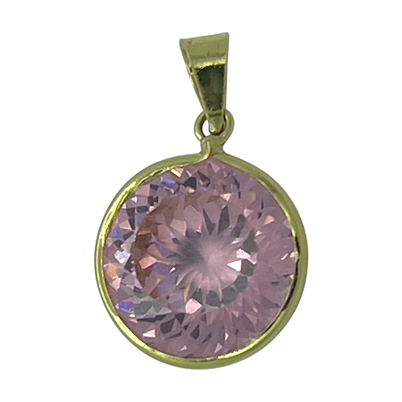 Pingente em Ouro 18K Ponto de Luz Rosa 10mm