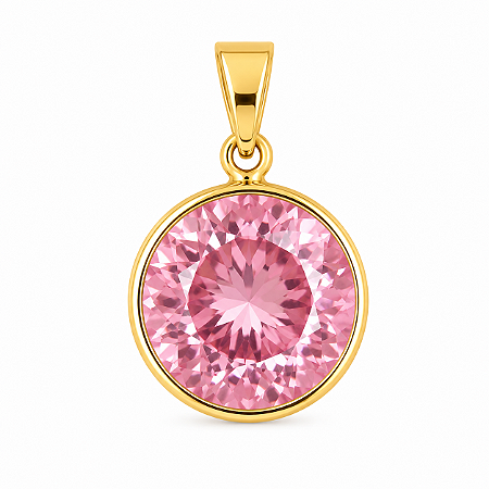 Pingente em Ouro 18K Ponto de Luz Rosa 10mm
