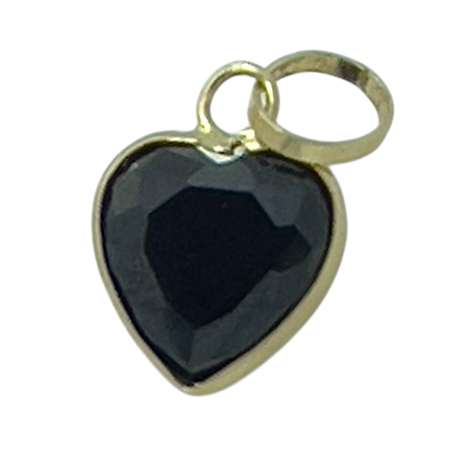 Pingente em Ouro 18K Ponto de Luz Coração Preto 5mm