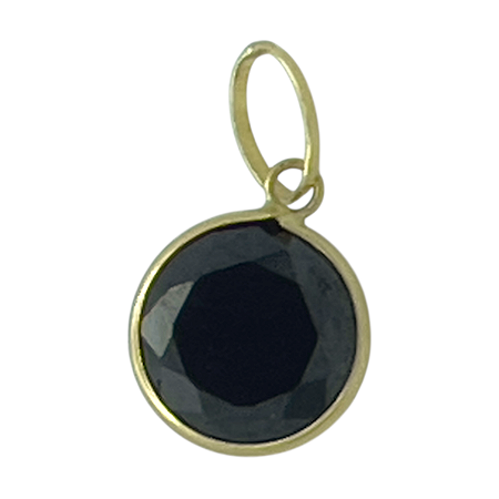 Pingente em Ouro 18K Ponto de Luz Preto 6mm
