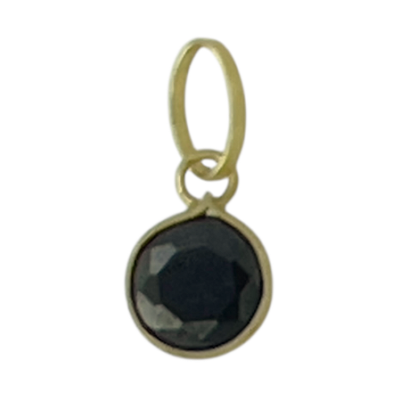 Pingente em Ouro 18K Ponto de Luz Preto 4mm