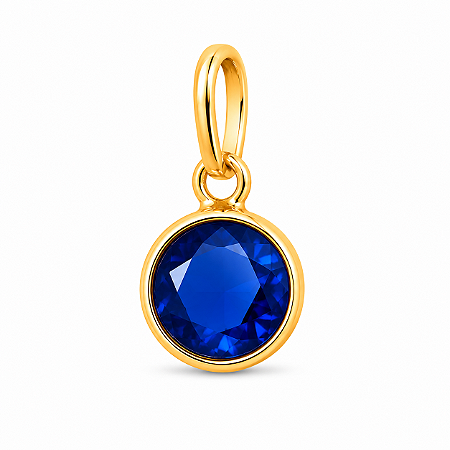 Pingente em Ouro 18K Ponto de Luz Azul 5mm