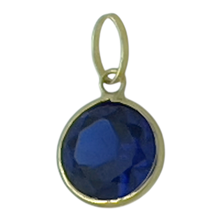 Pingente em Ouro 18K Ponto de Luz Azul 6mm
