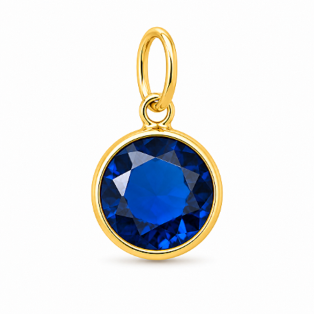 Pingente em Ouro 18K Ponto de Luz Azul 6mm