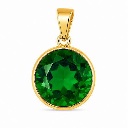 Pingente em Ouro 18K Ponto de Luz Verde 10mm