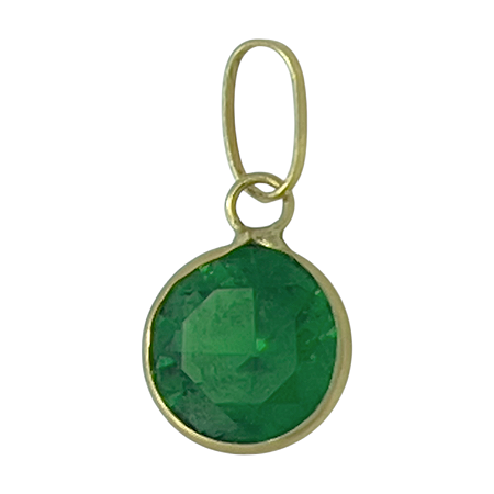 Pingente em Ouro 18K Ponto de Luz  Verde 6mm