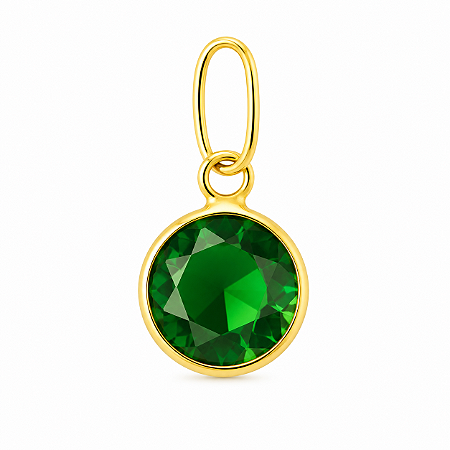 Pingente em Ouro 18K Ponto de Luz Verde 6mm
