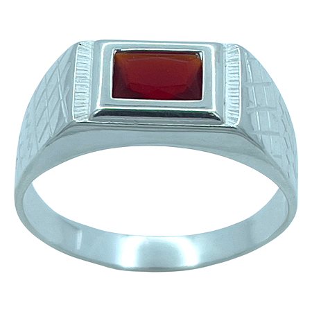 Anel em Prata 925  com Zircônia Baguete 7X5mm