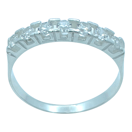 Anel em Prata 925  Meia Aliança Zirconia 2,50 mm