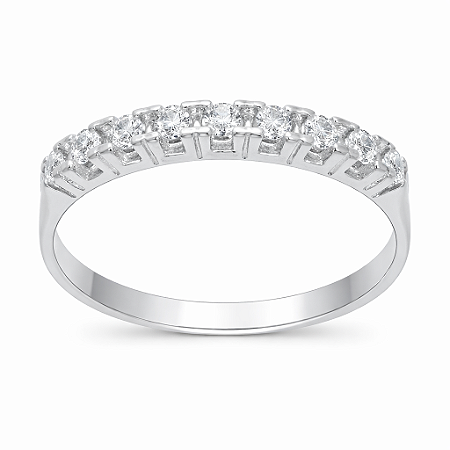 Anel em Prata 925 Meia Aliança Zirconia 2,50 mm