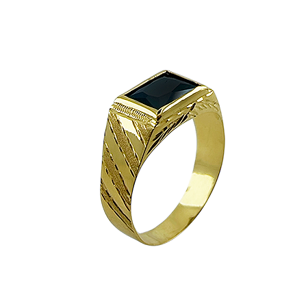 Anel em Ouro 18k TV com Zirconia Preto