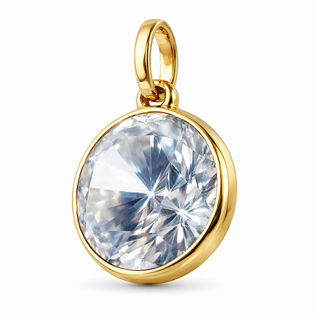 Pingente em Ouro 18K Ponto de Luz Redondo