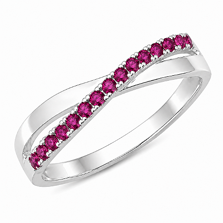 Anel em Prata 925 X Rosa