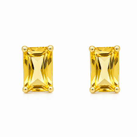Brinco em Ouro 18K com Citrino 6,00 x 4,00 mm
