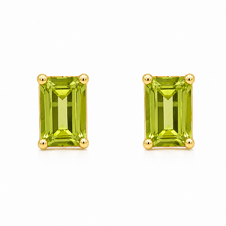 Brinco em Ouro 18K com Peridoto 6,00 x 4,00 mm