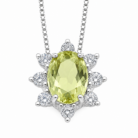 Gargantilha em Prata 925 Oval Amarelo