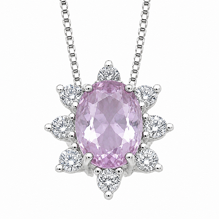 Gargantilha em Prata 925 Oval Rosa