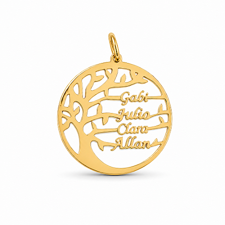 Pingente Ouro 18k Árvore da Vida Personalizado