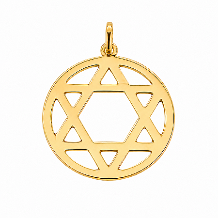 Pingente Estrela de Davi Ouro 18k 20mm