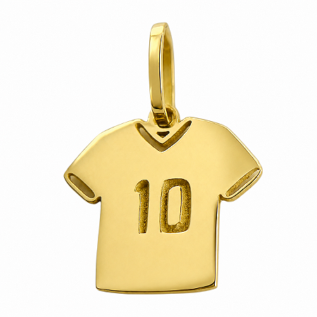Pingente em Ouro 18K Camisa de Futebol Número 10