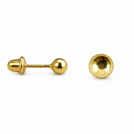 Brinco em Ouro 18K Bola 5,00 mm