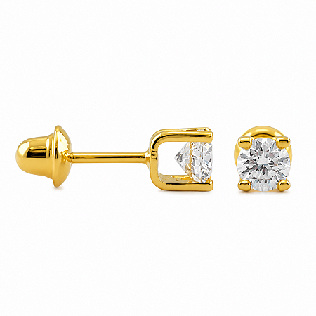 Brinco em Ouro 18K com Zircônia 3,00 mm - Modelo 0066797