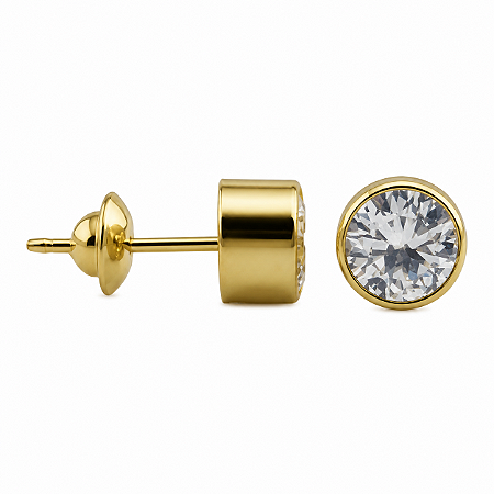 Brinco em Ouro 18K com Zircônia 5,00 mm - Modelo 0083830