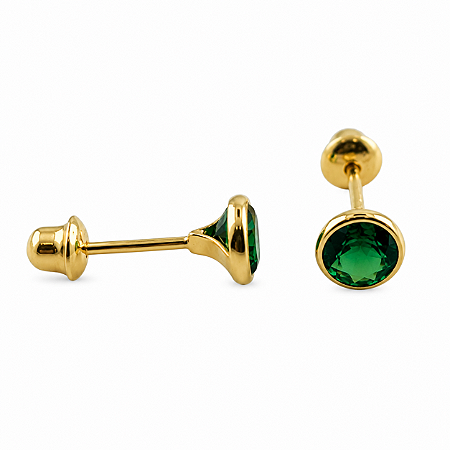 Brinco em Ouro 18K com Zircônia Coração 4,00 mm