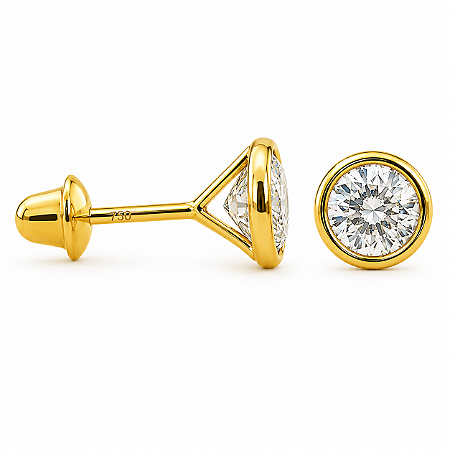 Brinco em Ouro 18K com Zircônia 4,00 mm - Modelo 0156030