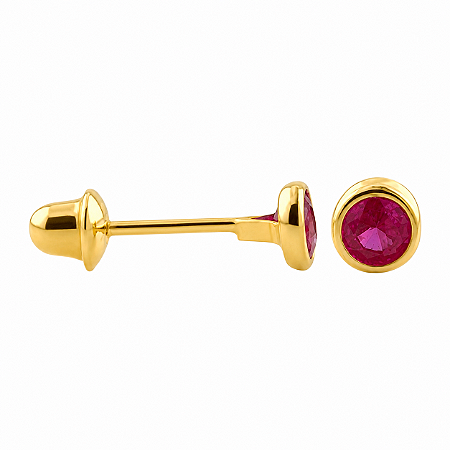 Brinco em Ouro 18K com Zircônia 3,00 mm - Modelo 0160231
