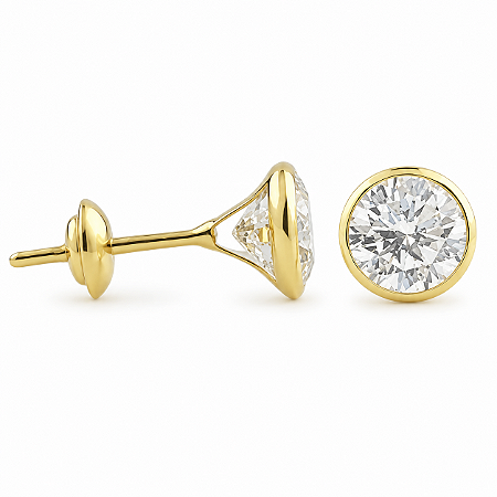 Brinco em Ouro 18K com Zircônia 5,00 mm - Modelo 0160236